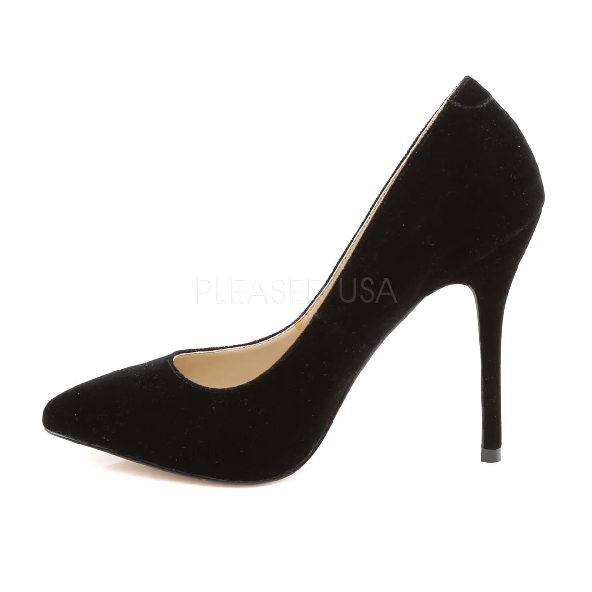 5 Inches Black Velvet Classic Stilettos