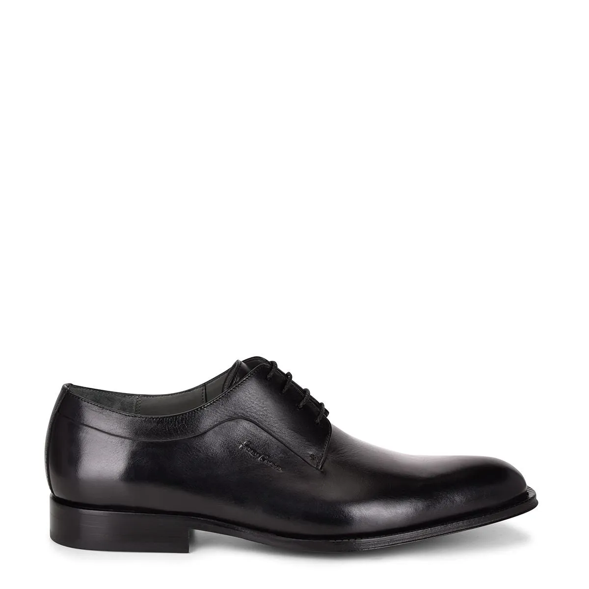 62FBSBS - Cuadra black classic dress leather plain derby shoes for men