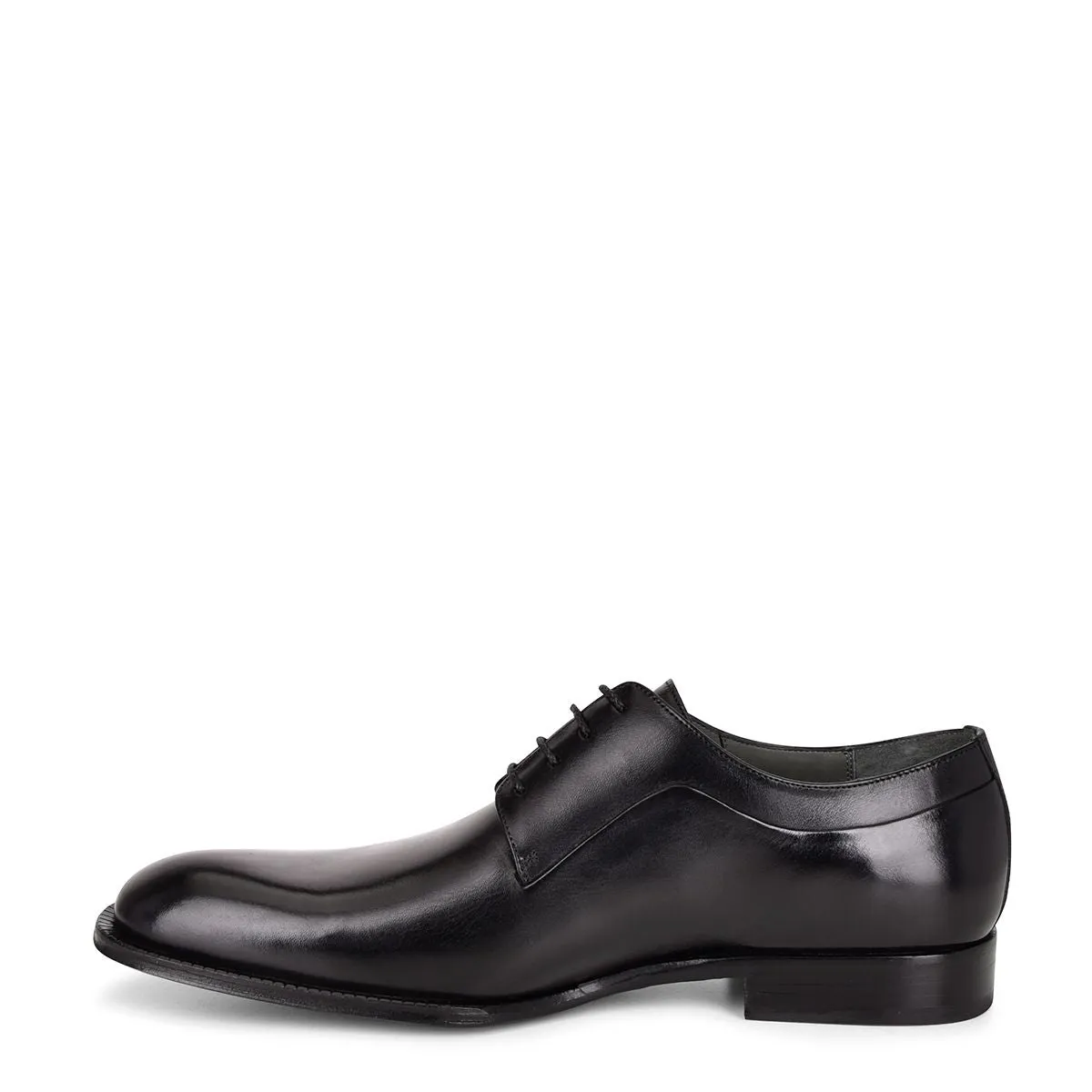 62FBSBS - Cuadra black classic dress leather plain derby shoes for men