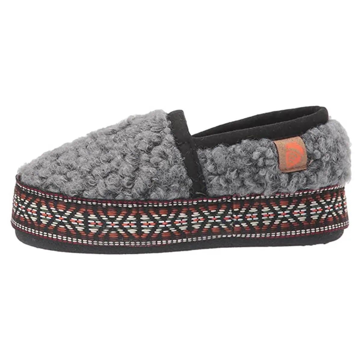 Acorn Kids' Slippers - L’il Woven Trim Moccasins, Stormy Grey, K12/13 | A19009STG12-13