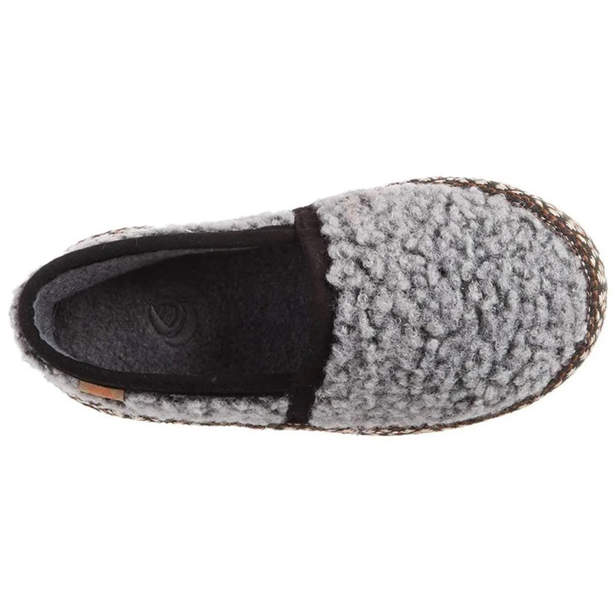 Acorn Kids' Slippers - L’il Woven Trim Moccasins, Stormy Grey, K12/13 | A19009STG12-13