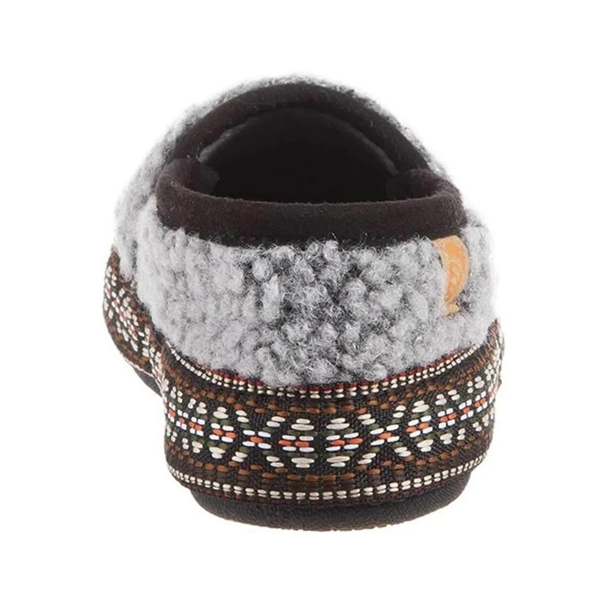 Acorn Kids' Slippers - L’il Woven Trim Moccasins, Stormy Grey, K12/13 | A19009STG12-13