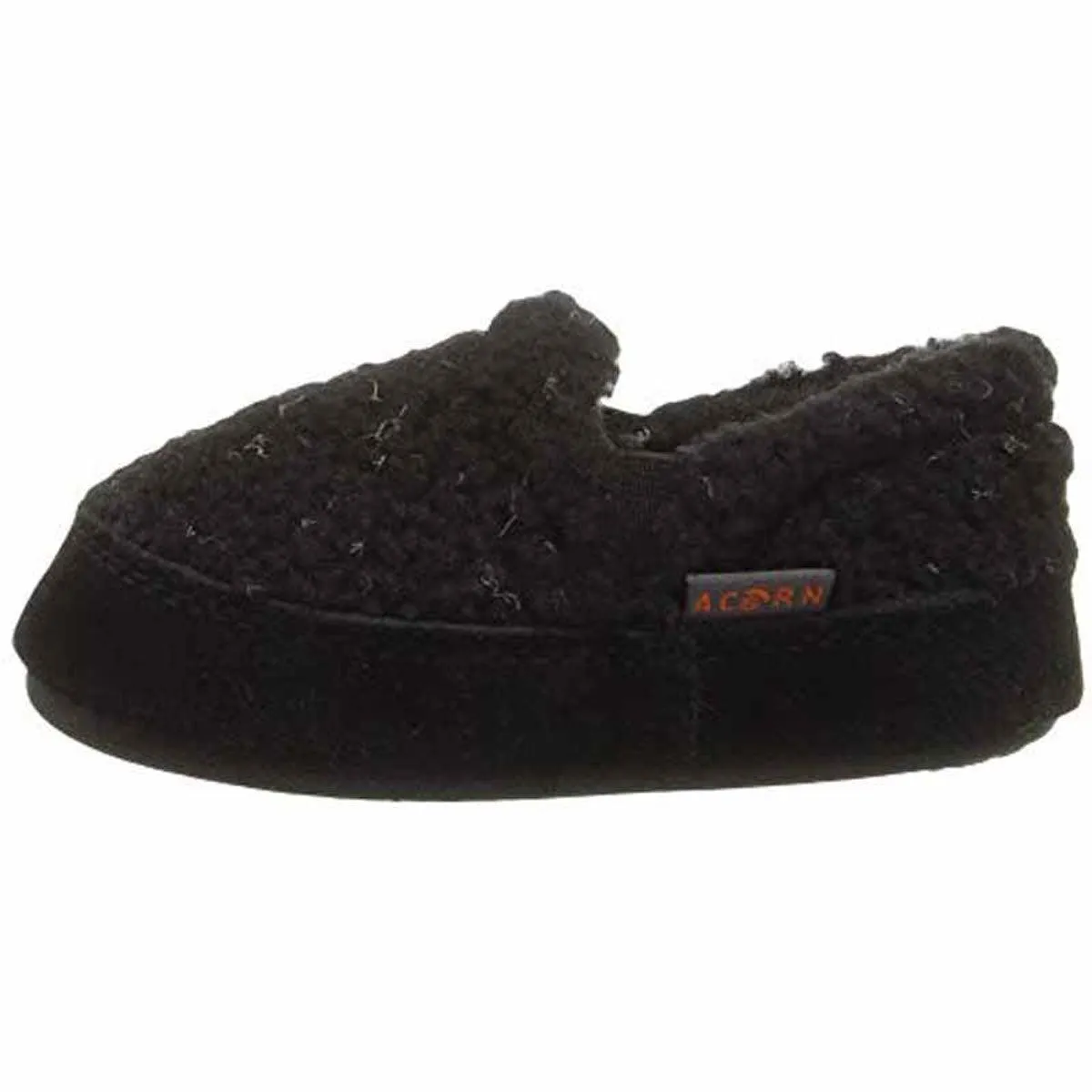 Acorn Kids' Slipperss - Colby Gore Moccasins, Black Berber, K12/13 | A10036ACE12-13