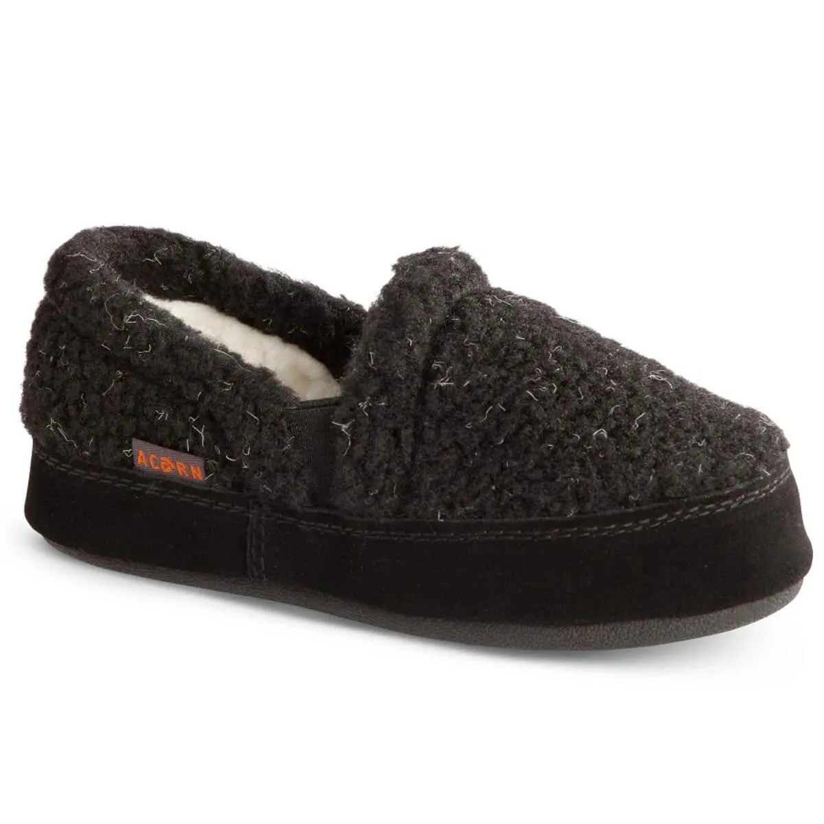 Acorn Kids' Slipperss - Colby Gore Moccasins, Black Berber, K8/9 | A10036ACE8-9