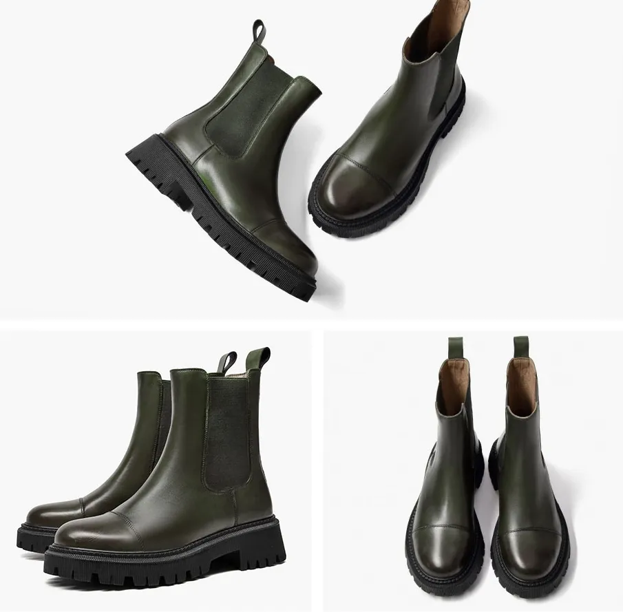 Ankle Boots Platform Women Cow Leather Chelsea Boots BLXCK NORWAY™