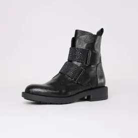 Ariadne Black Leather Ankle Boots