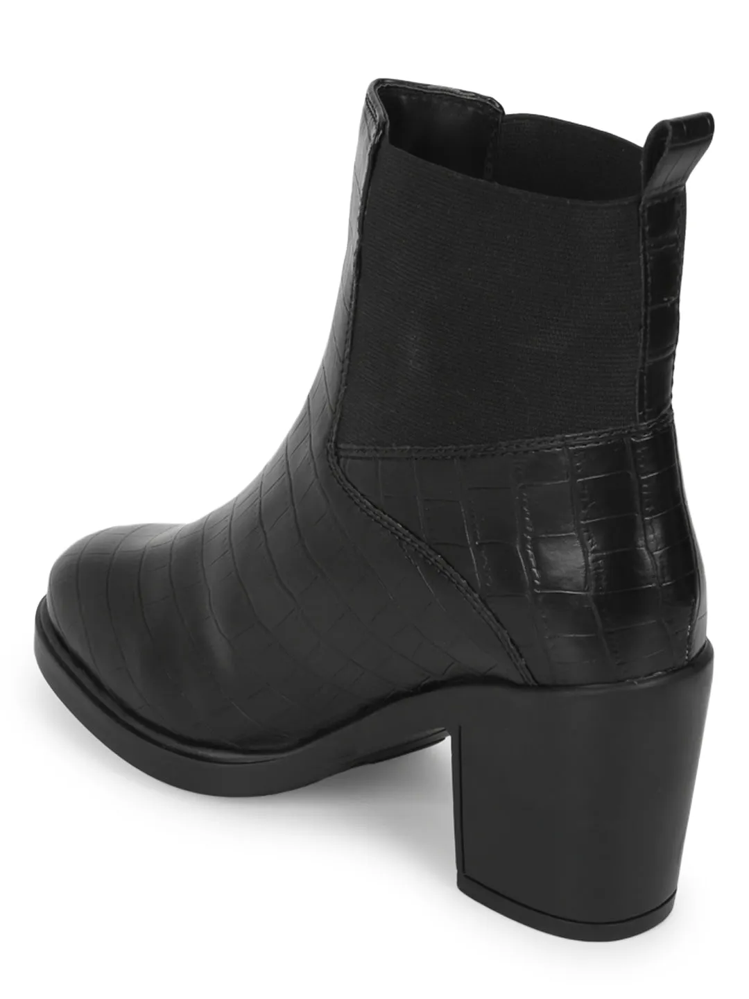 Black Croc PU Block Ankle Boots (TC-ST-BRUCE-BLKCROCPU)