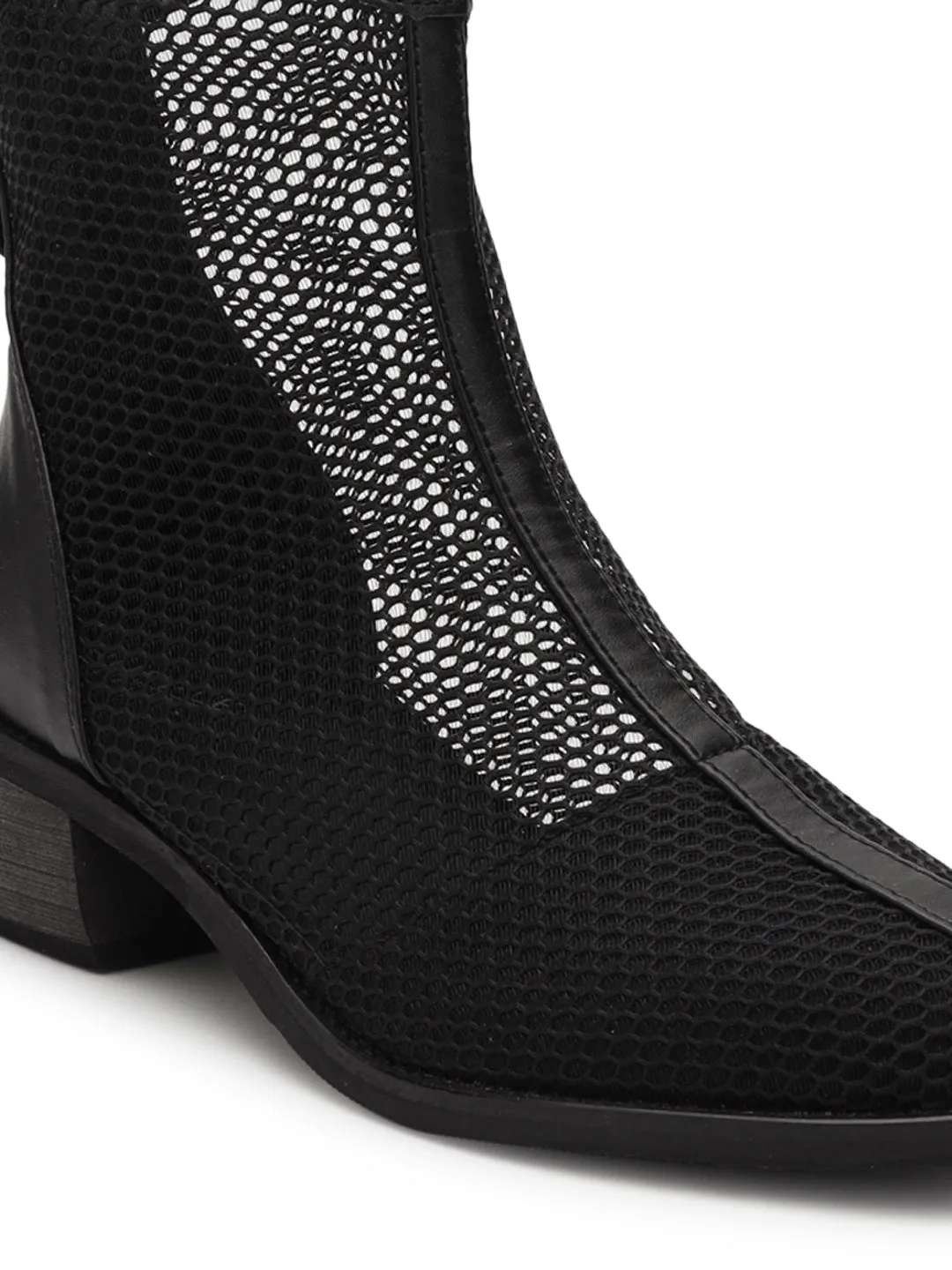 Black Mesh Summer Breathable Ankle Boots (TC-RS3701-BLK)