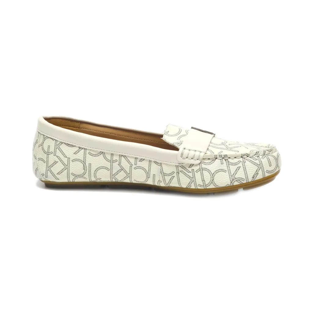 Calvin Klein Lisa Moccasins Leather Beige Colour For Women