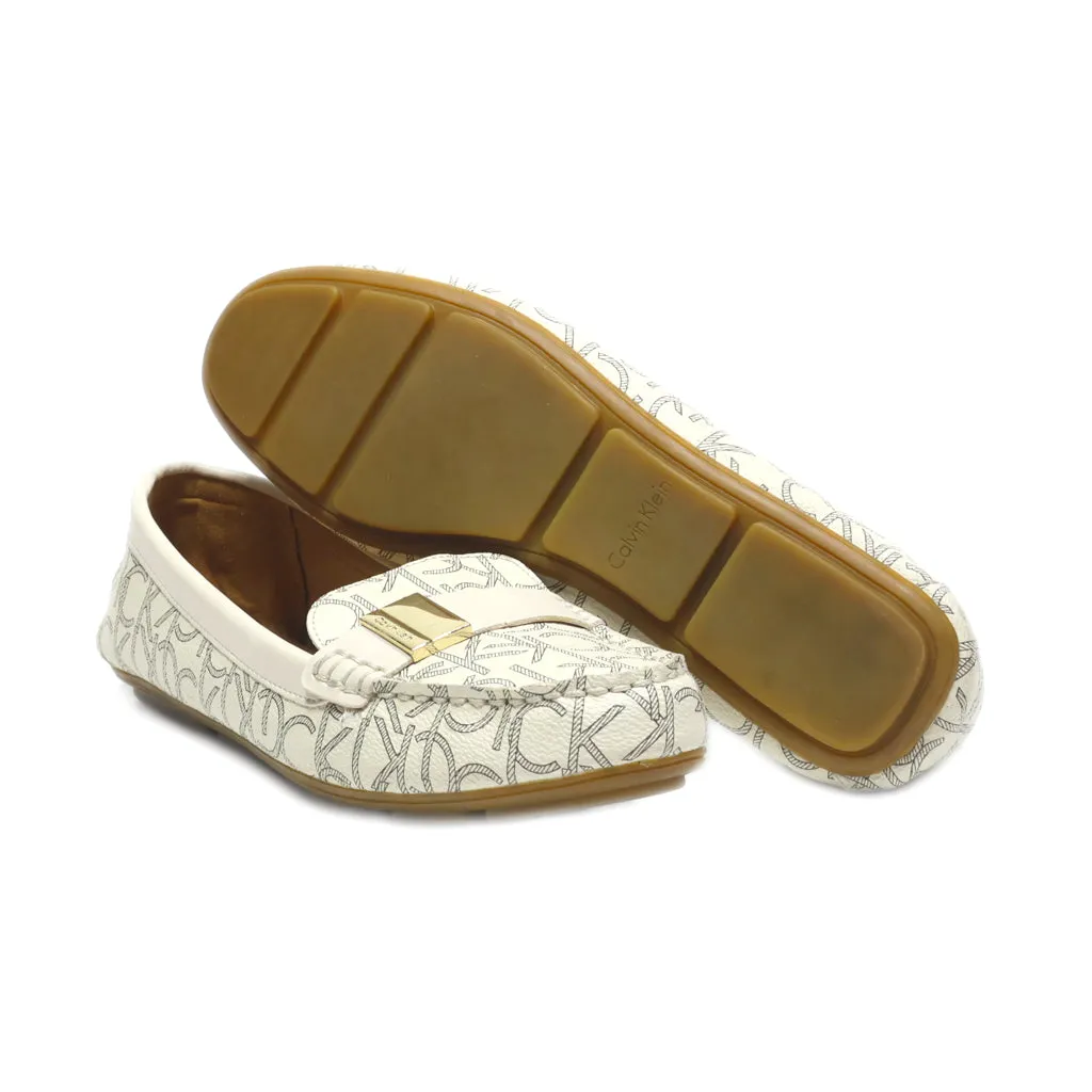 Calvin Klein Lisa Moccasins Leather Beige Colour For Women