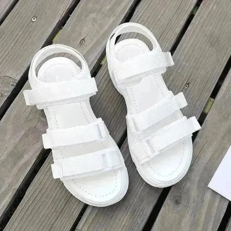 Classy Trendy Women's Fashion Velcro Platform Casual  Chunky Sandals