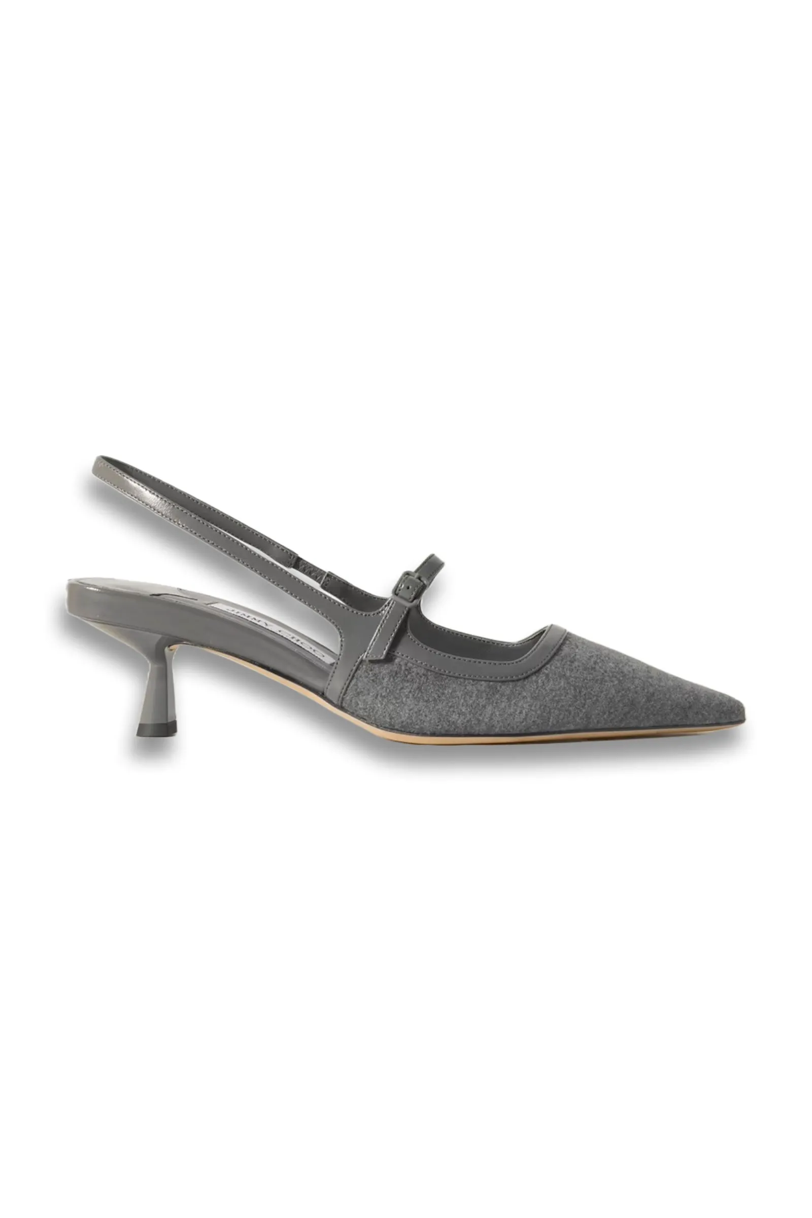 Didi 45 Leather-trimmed Flannel Slingback Pumps