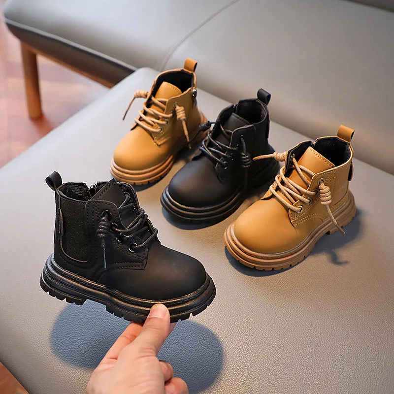 Early Autumn Children Shoes PU Leather Chelsea Boots