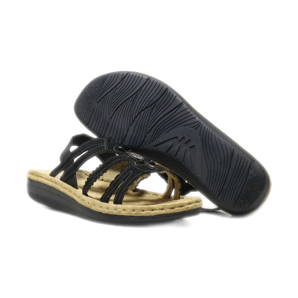 Earth Spirit Platform Sandals Suede Black Colour For Women