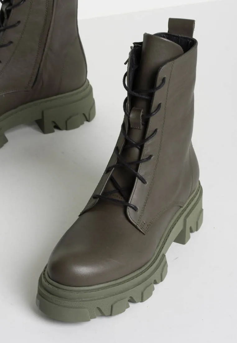 Elliot Cactus Leather Combat Boots