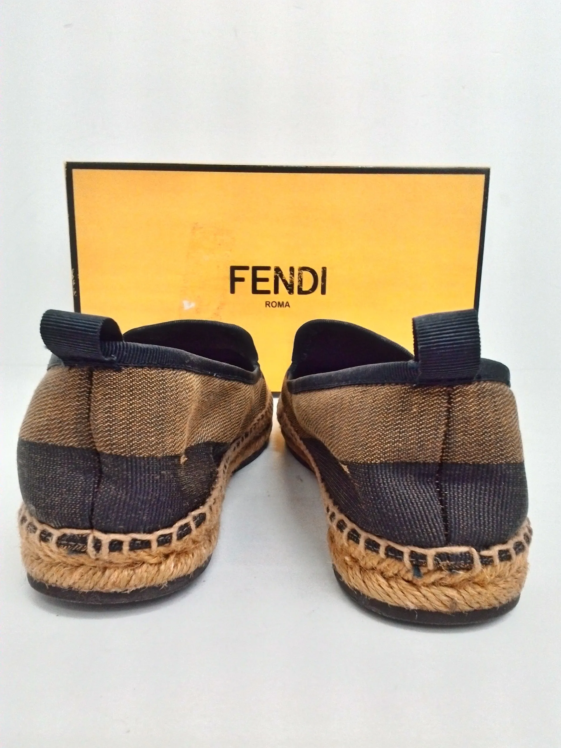 Fendi Women's Black Loafer Espadrilles Size 39