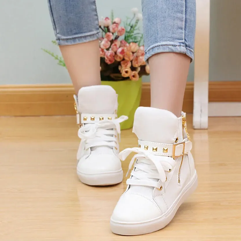 Funki Buys | Boots | Women's Zip Buckle Ankle Boot Sneakers