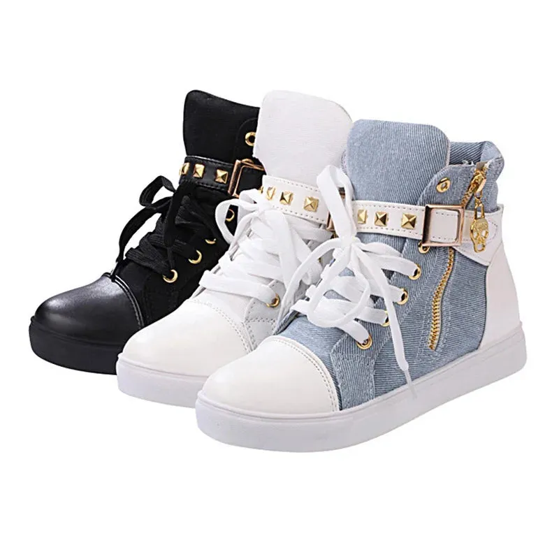 Funki Buys | Boots | Women's Zip Buckle Ankle Boot Sneakers