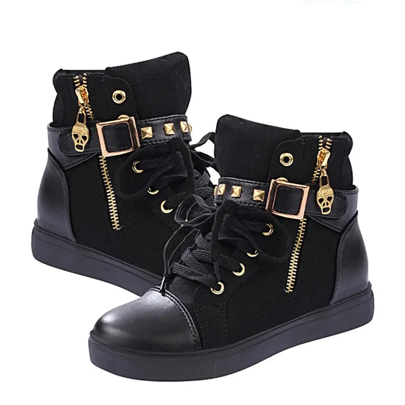 Funki Buys | Boots | Women's Zip Buckle Ankle Boot Sneakers