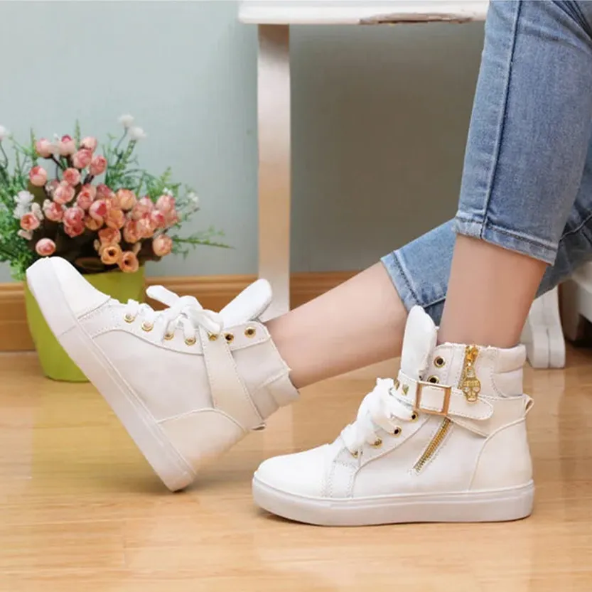 Funki Buys | Boots | Women's Zip Buckle Ankle Boot Sneakers