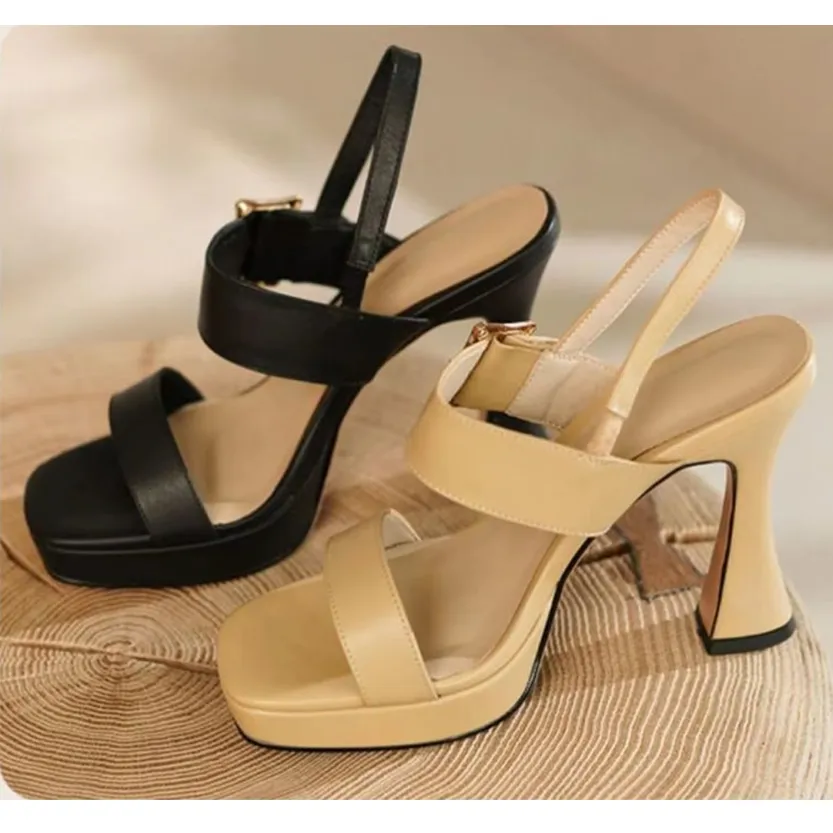 Funki Buys | Shoes | Women's Genuine Leather Chunky Sandals