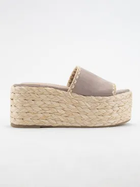 Gemini Stitching Edge Espadrilles Platform Wedge