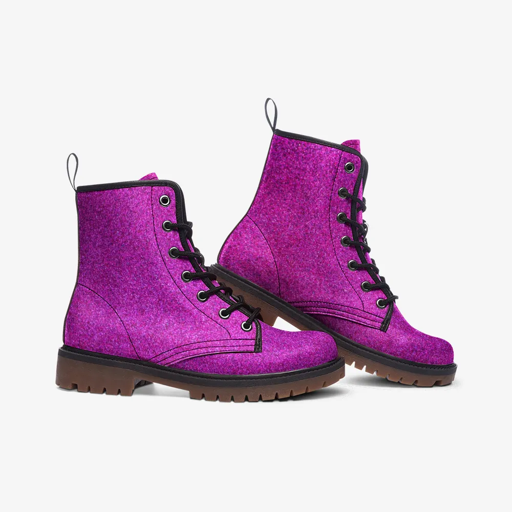 Hot Fuchsia Lace Up Boots