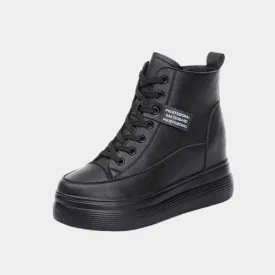 Joskaa 2024 New Black Platform Zipper Sneakers