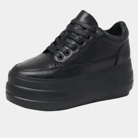 Joskaa 2024 New Casual Leisure Black Platform Sneakers