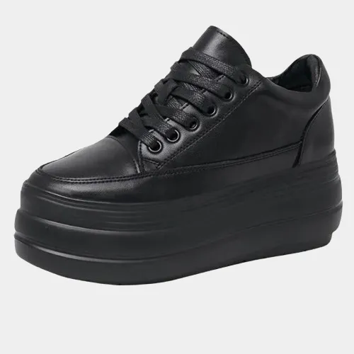 Joskaa 2024 New Casual Leisure Black Platform Sneakers