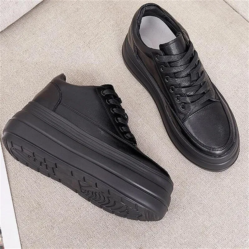 Joskaa 2024 New Casual Leisure Black Platform Sneakers