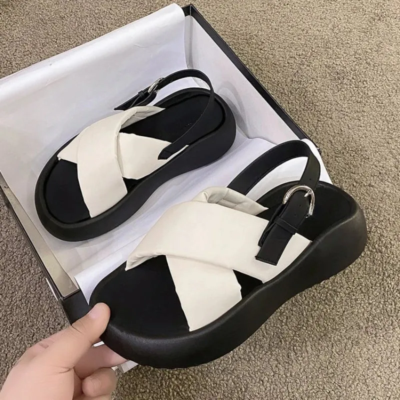 Joskaa 2024 New Roman Designer Chunky Sandals