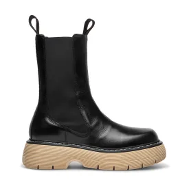 Joy Black Beige High Chelsea Boots