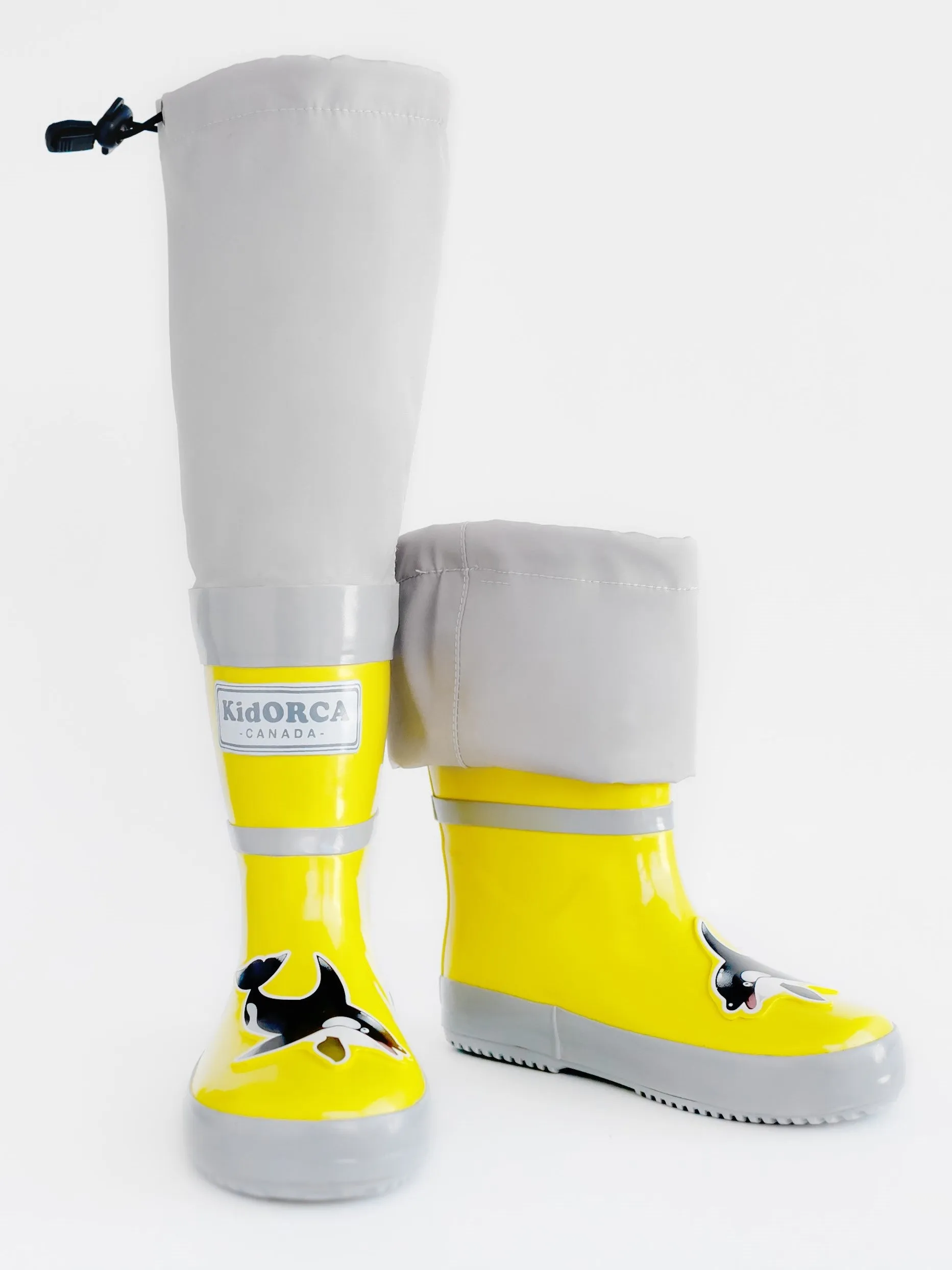 KidORCA Kids Rain Boots with Above Knee Waders _ Yellow