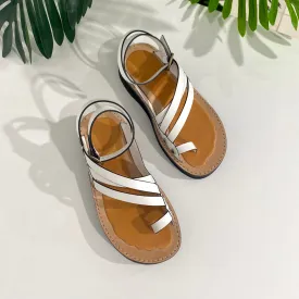 Loewe White Leather Chunky Sandals