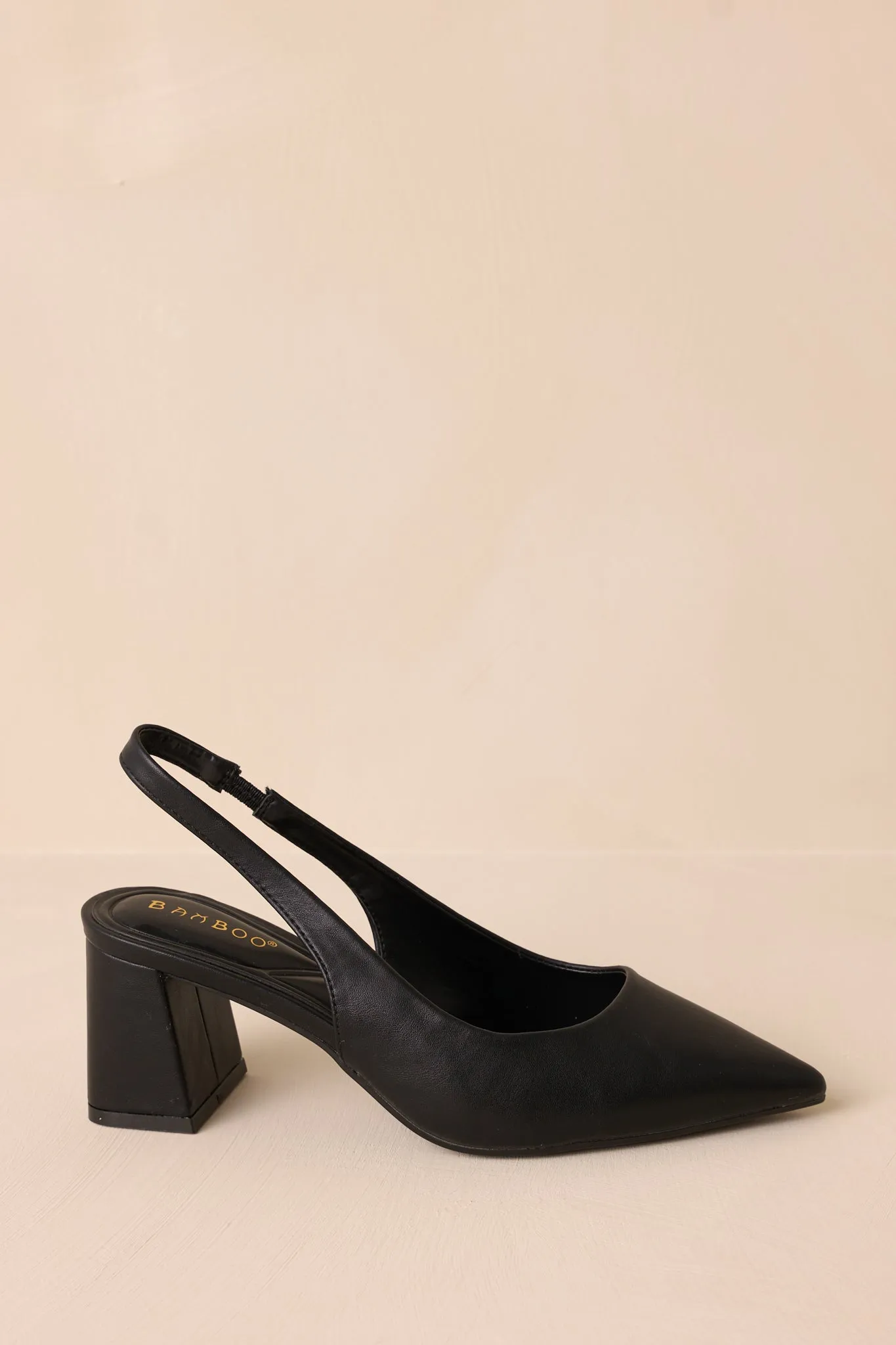 Lost Your Chance Black Pointed-Toe Slingback Heels