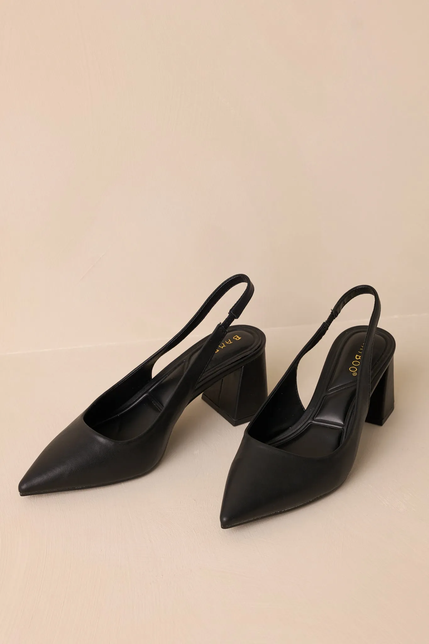 Lost Your Chance Black Pointed-Toe Slingback Heels