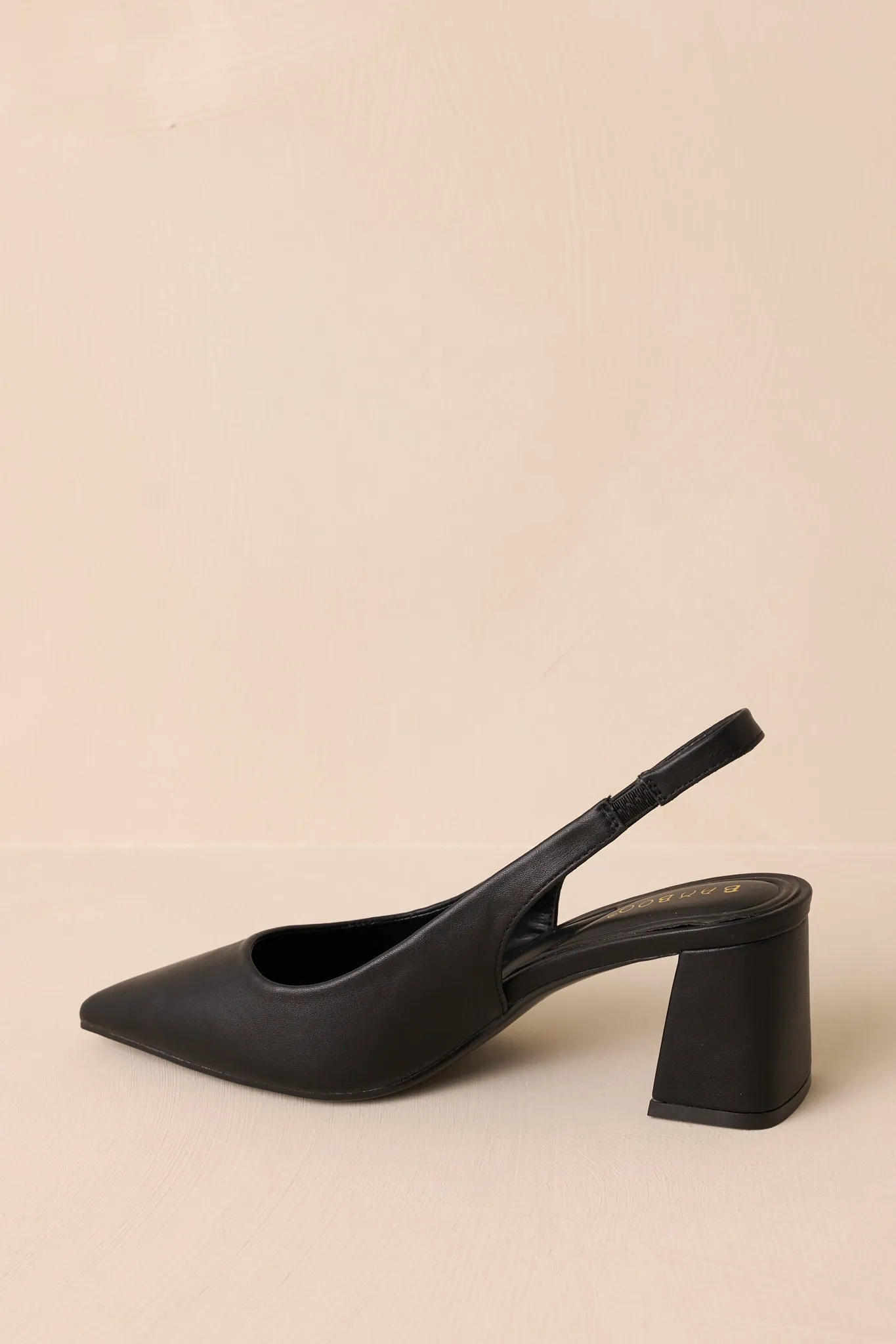 Lost Your Chance Black Pointed-Toe Slingback Heels