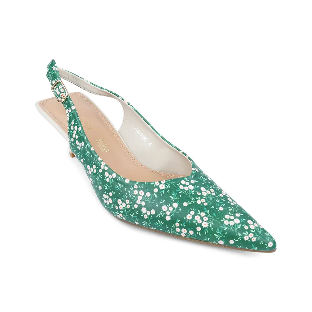 Marie Claire LAURETTE Floral Pointy Slingback Kitten Heel