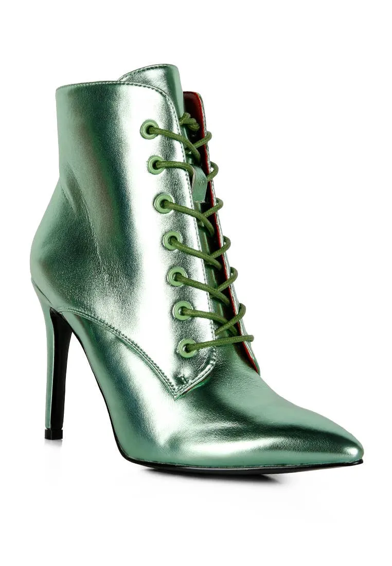 Metallic Stiletto Ankle Boot