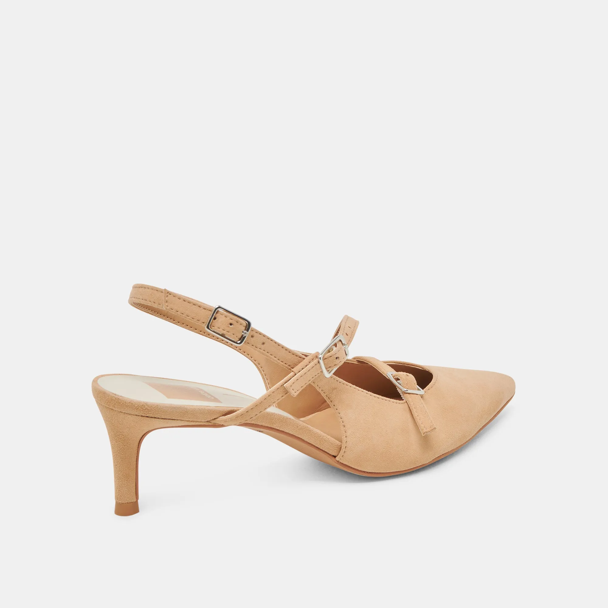 PAMLA MID HEELS TAN SUEDE