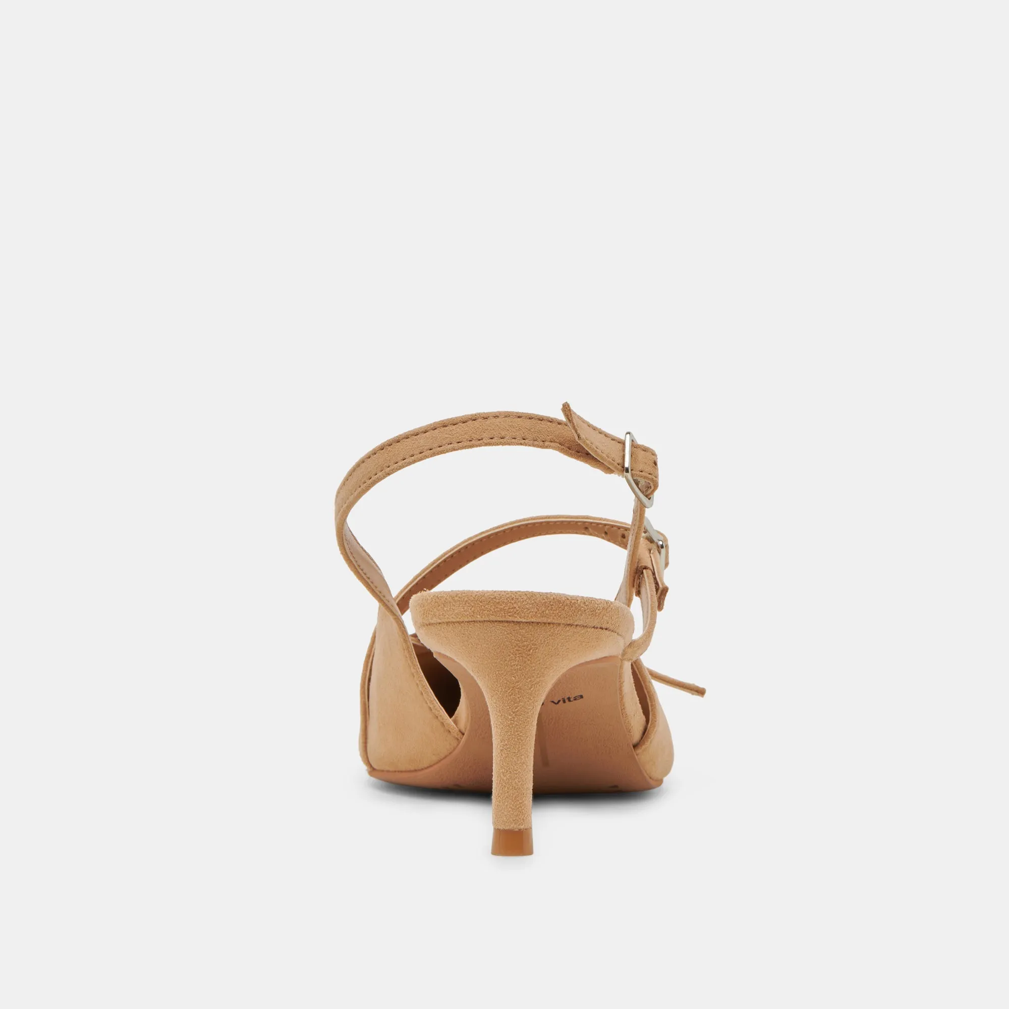 PAMLA MID HEELS TAN SUEDE