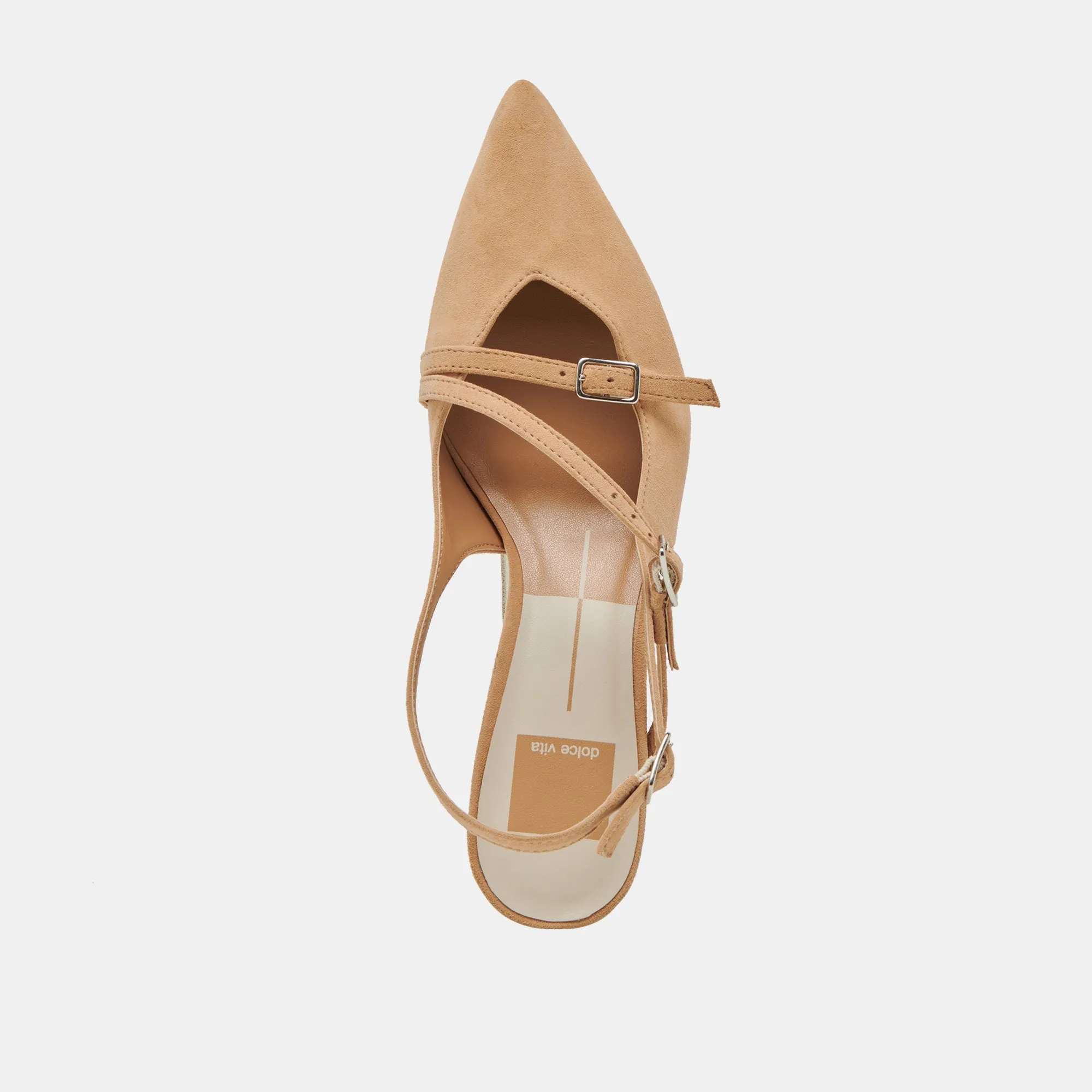 PAMLA MID HEELS TAN SUEDE