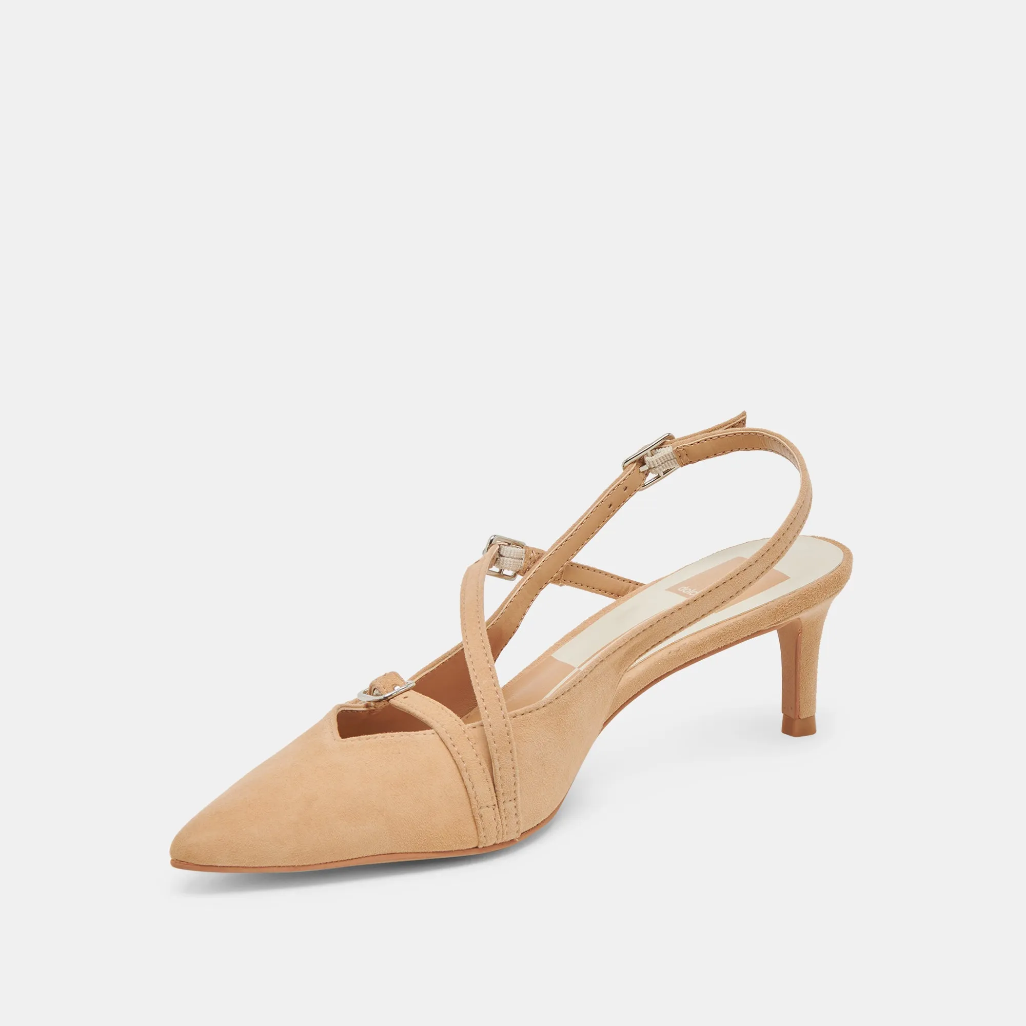 PAMLA MID HEELS TAN SUEDE