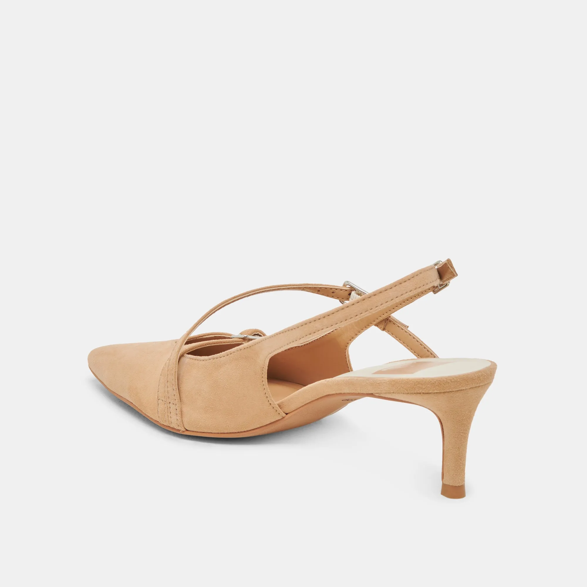 PAMLA MID HEELS TAN SUEDE