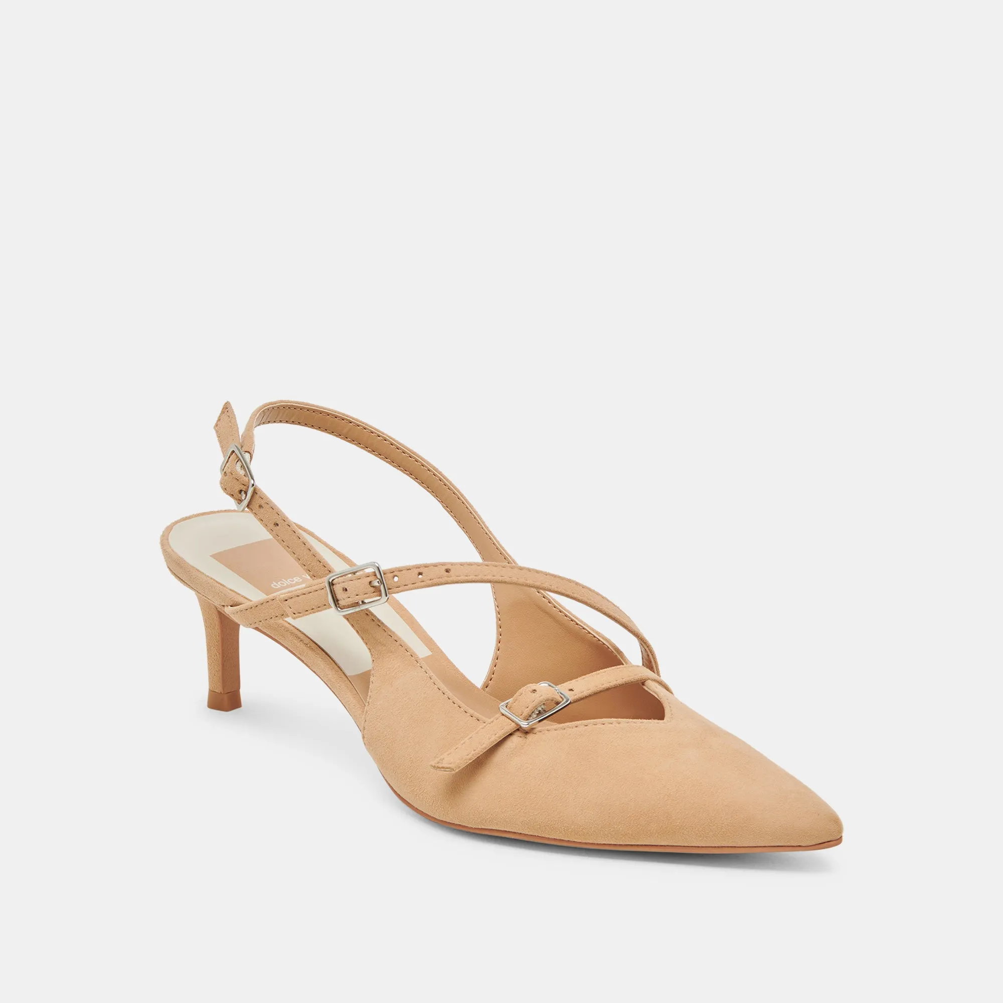 PAMLA MID HEELS TAN SUEDE