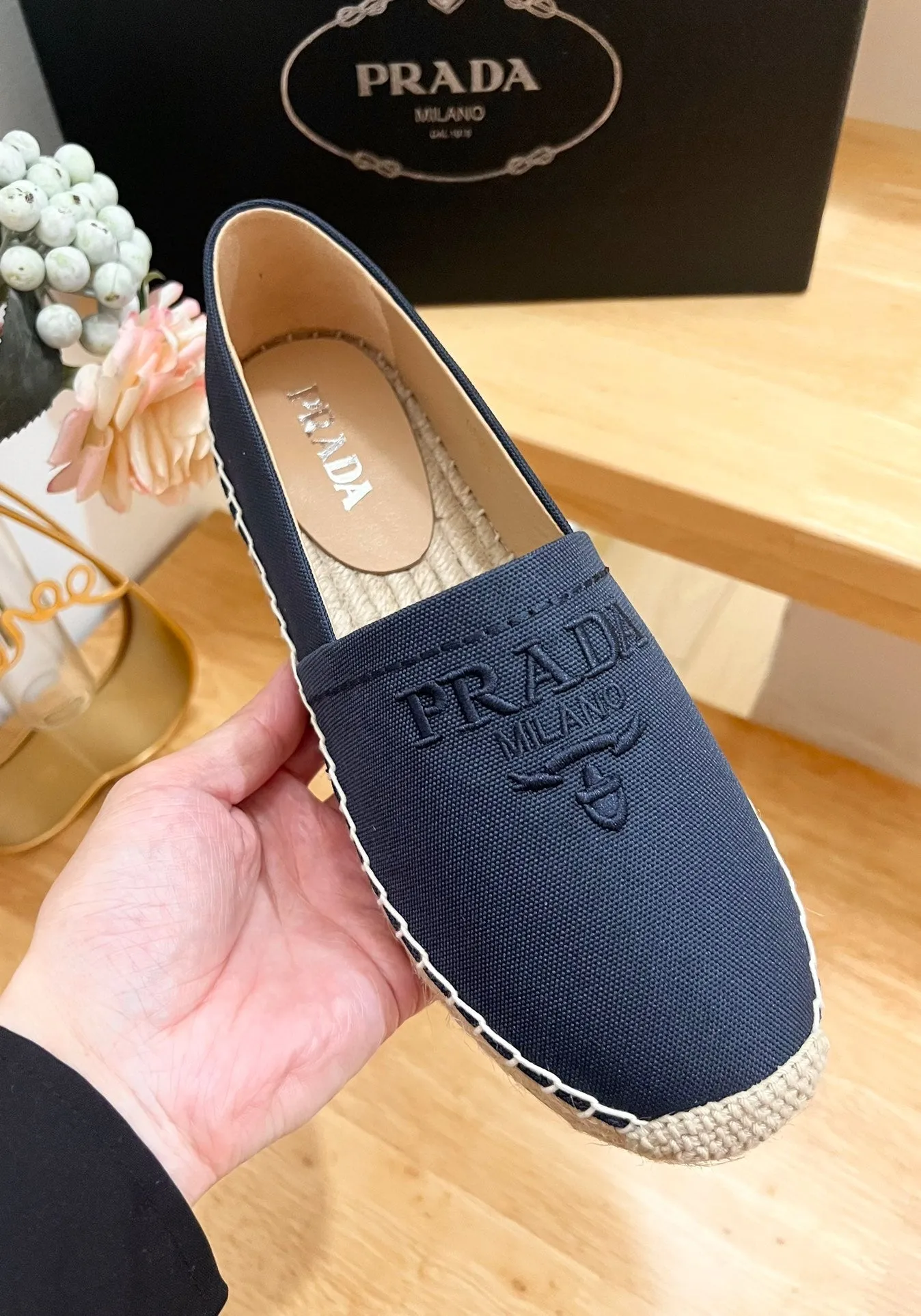 PRA ESPADRILLES LOAFERS NAVY LINEN FABRIC