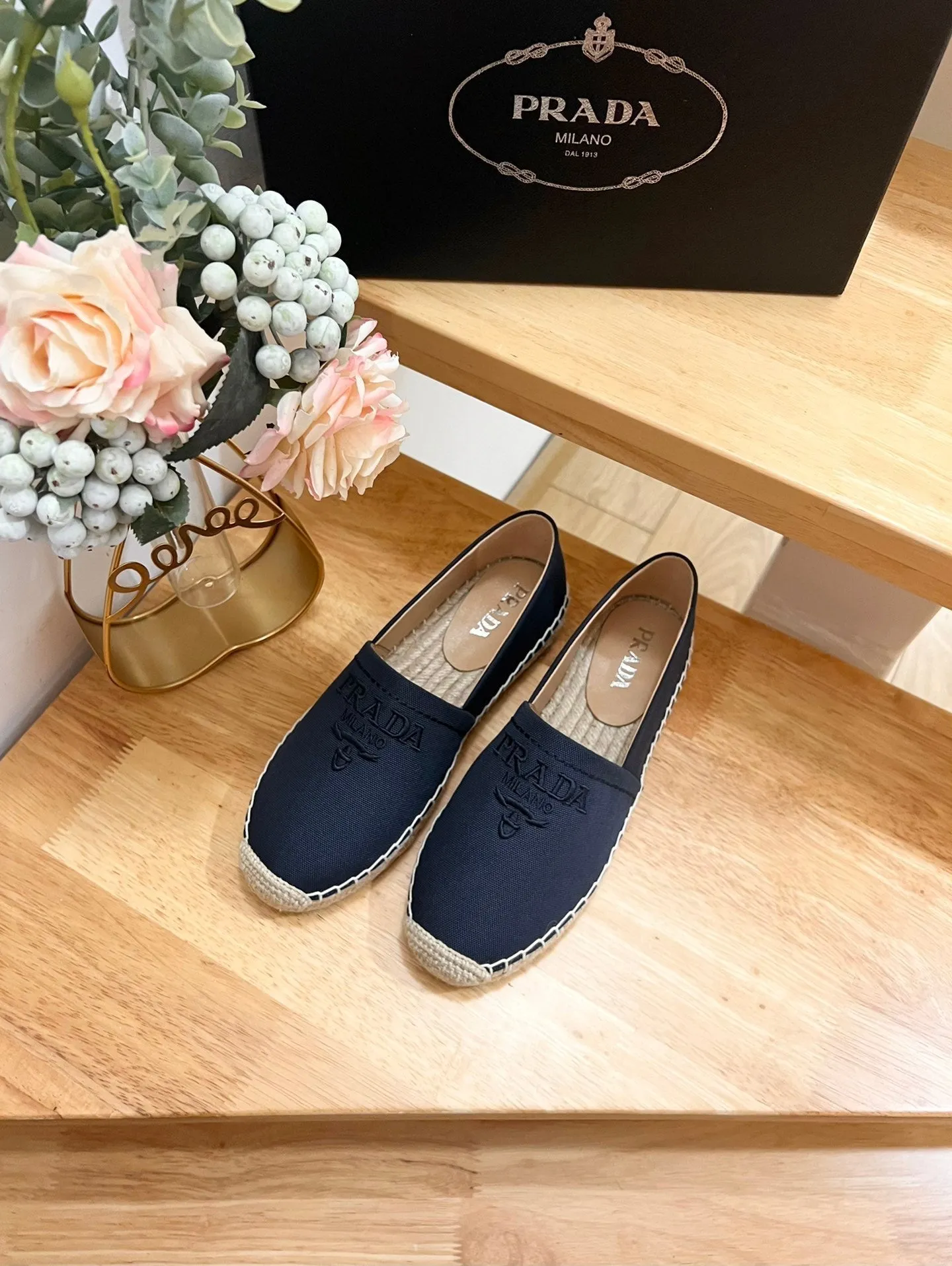 PRA ESPADRILLES LOAFERS NAVY LINEN FABRIC