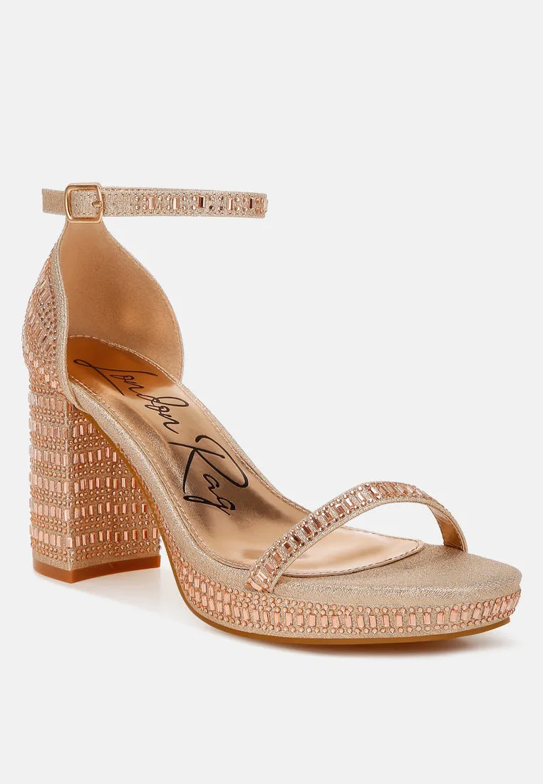 Ronan Rhinestones Embellished Block Sandals