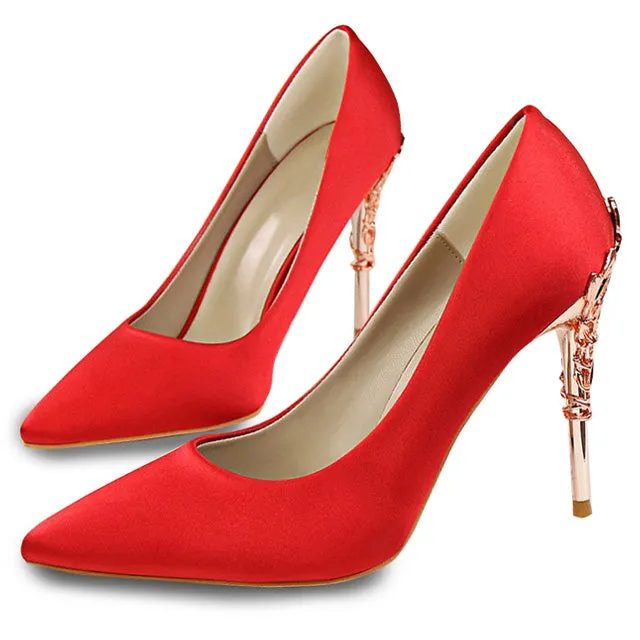 Sexy High Heels Shoes Woman Fashion Women Pumps Wedding Shoes Red Bling Gold Shoes Famale Party Women Heel Shoes